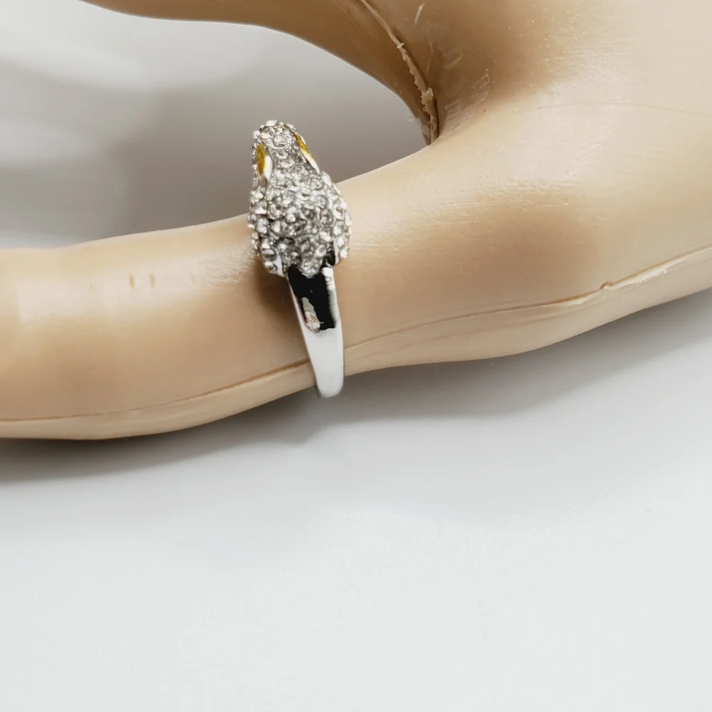 Rabbit bunny crystal ring adjustable sz 7 8 9 new Easter spring carrot 925 - Picture 9 of 12